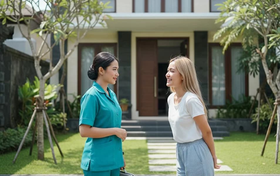 Nurse arrives at your villa/hotel